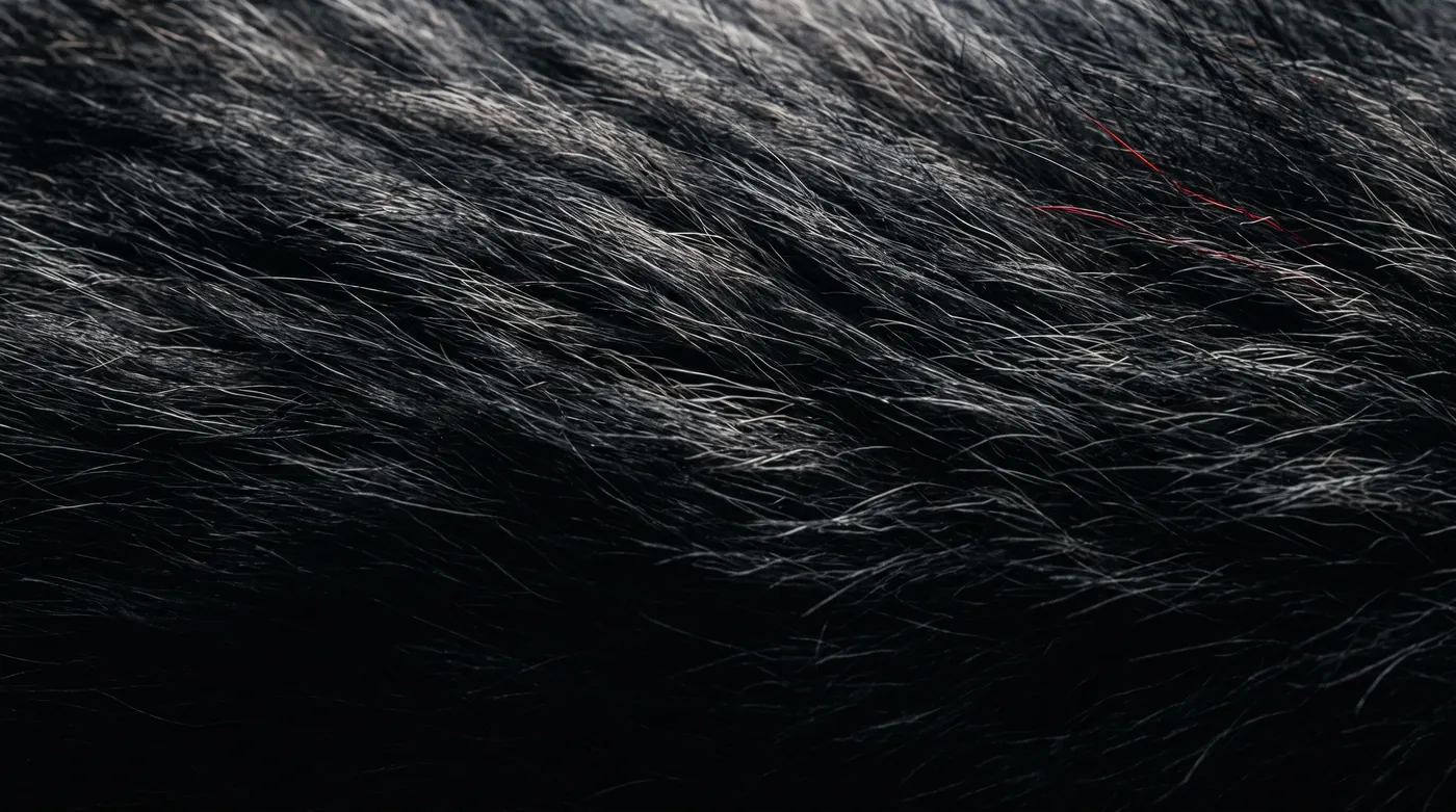 Close-up of black wolf fur, Apex Ops brand texture